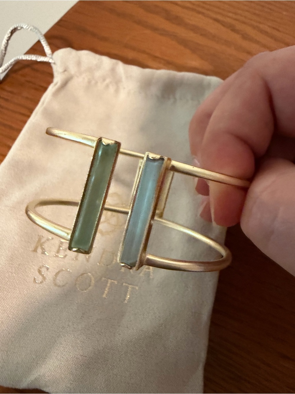 Kendra Scott Gold Double Bar Open Cuff Bracelet - Picture 2 of 4